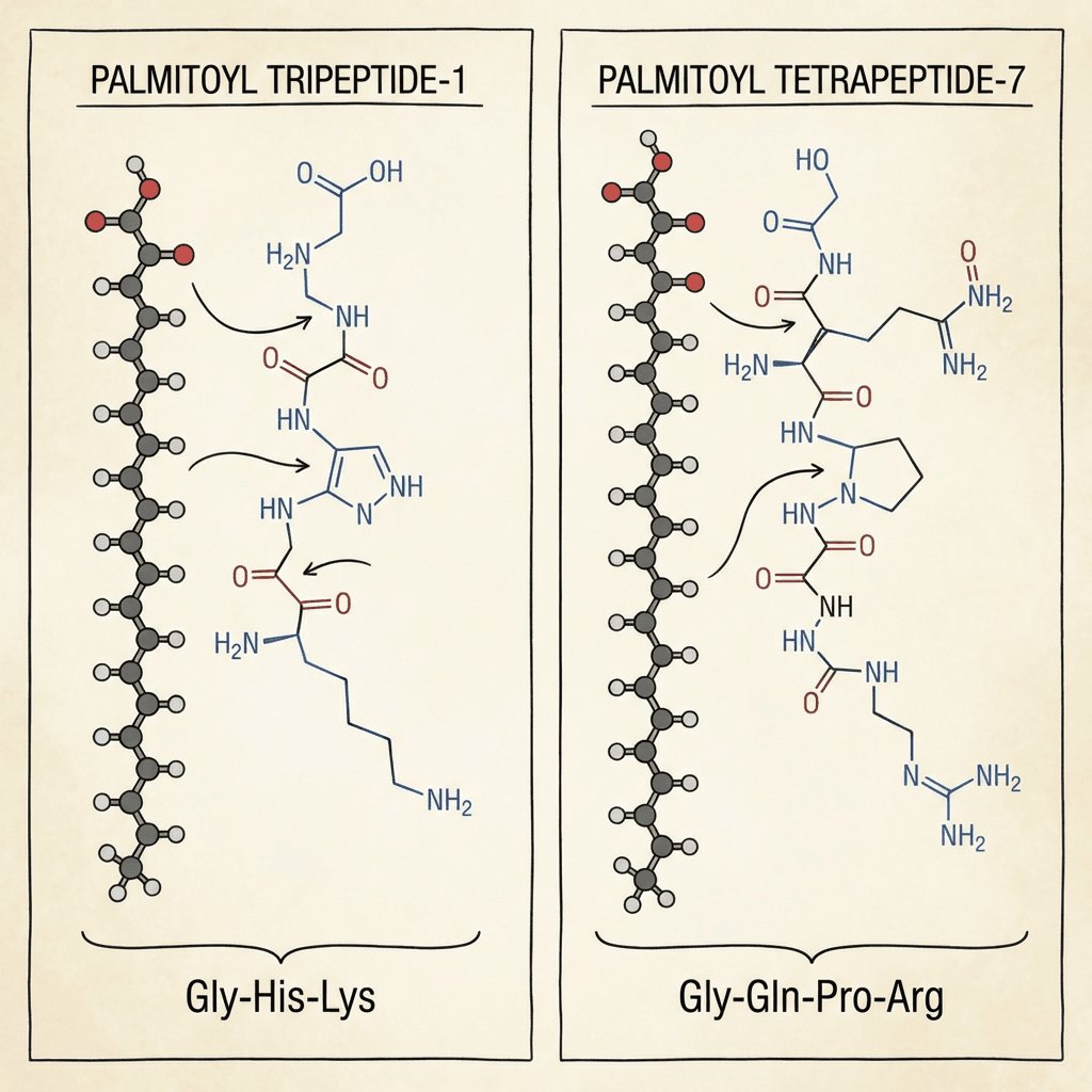 Scientific diagram of Palmitoyl Tripeptide-1 & Palmitoyl Tetrapeptide-7