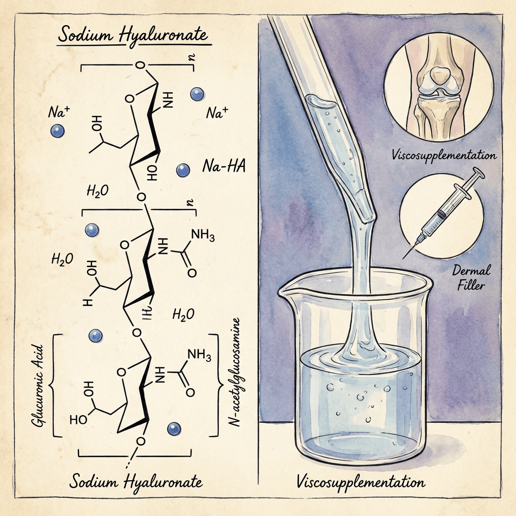 Scientific illustration of Sodium Hyaluronate